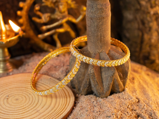 Gold-Plated Zircon Bangles for Women- 010 - GoScarlet