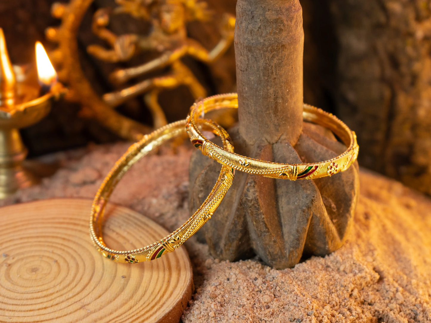 Gold-Plated Zircon Bangles for Women- 012 - GoScarlet