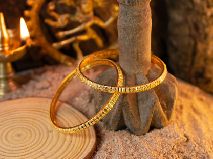 Gold-Plated Zircon Bangles for Women- 014 - GoScarlet