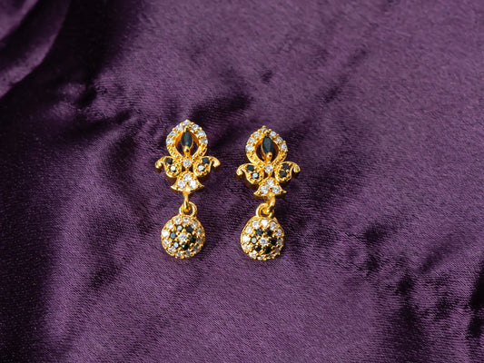 Gold-Plated Zircon Earrings for Women- 010.