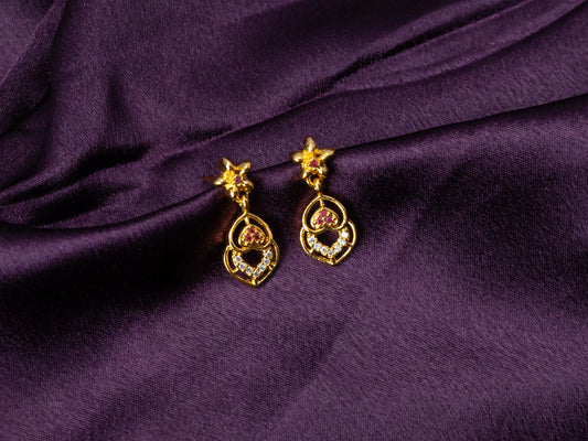 Gold-Plated Zircon Earrings for Women- 017.