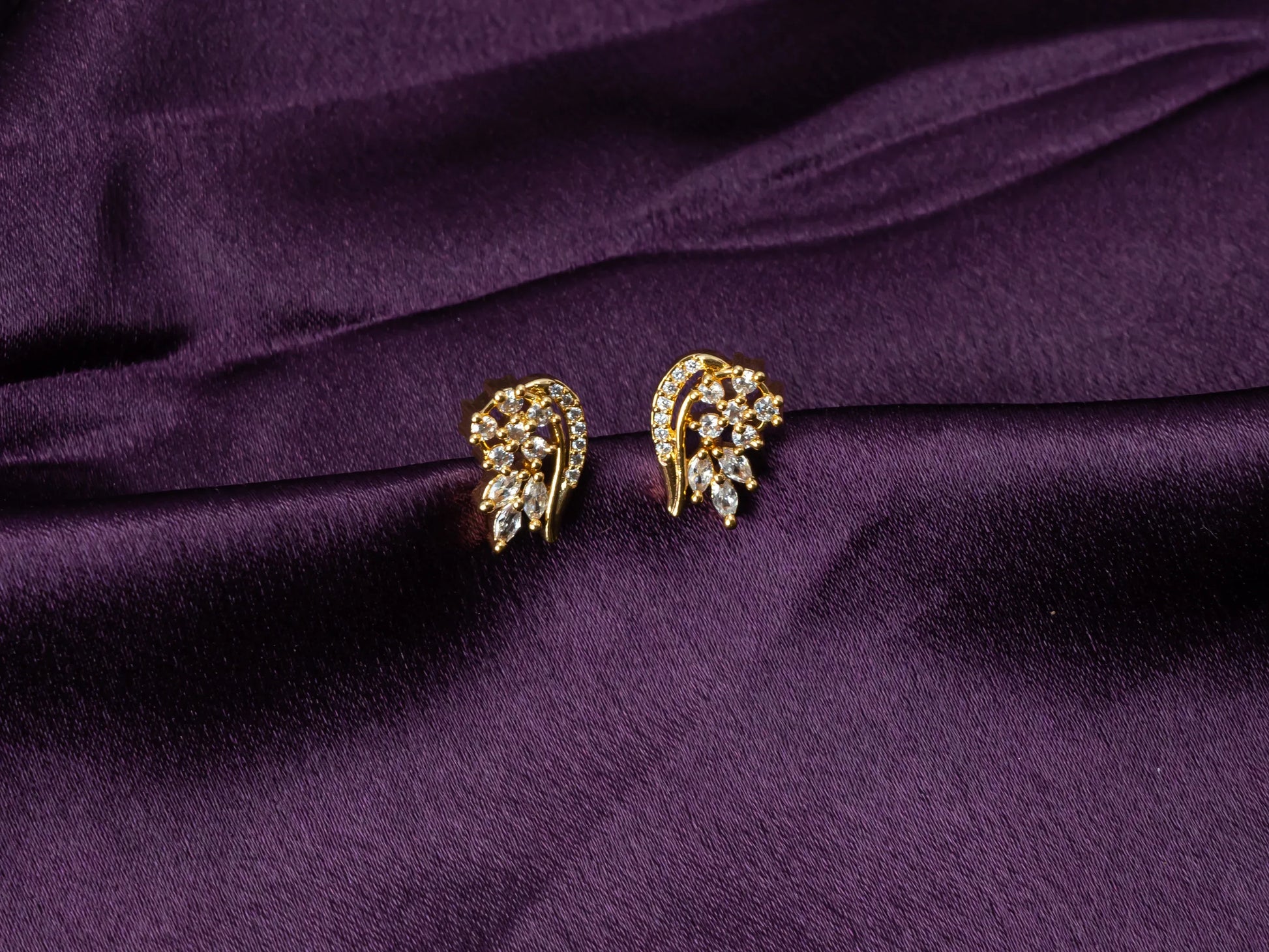 Gold-Plated Zircon Earrings for Women- 021.