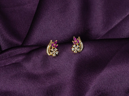 Gold-Plated Zircon Earrings for Women- 025.