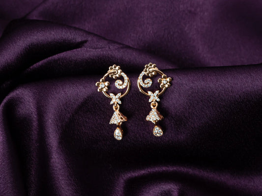 Gold-Plated Zircon Earrings Women's fashion jewellery- 035.