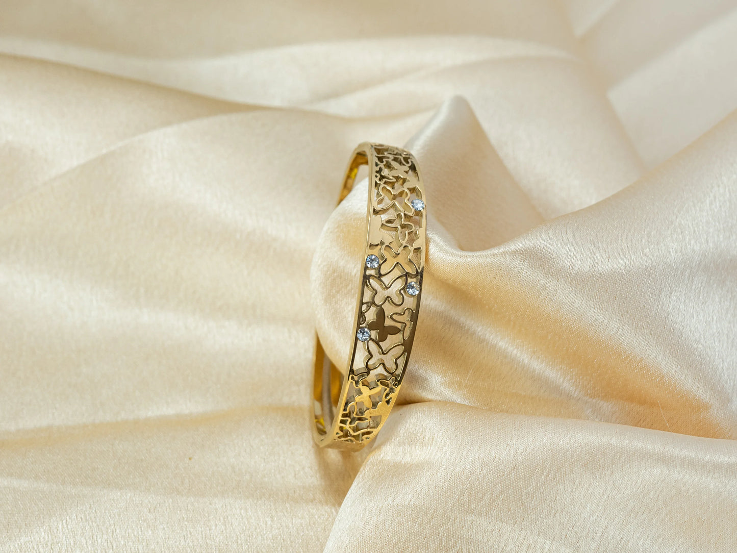 Gold-Plated Zircon Kada Women's Fashion jewellery - 010 - GoScarlet