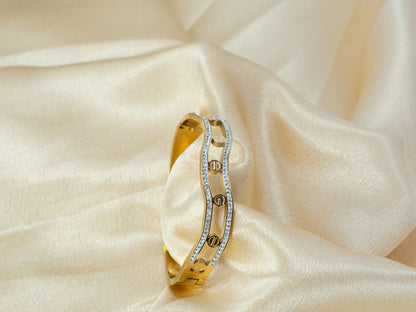 Gold-Plated Zircon Kada Women's Fashion jewellery - 009 - GoScarlet