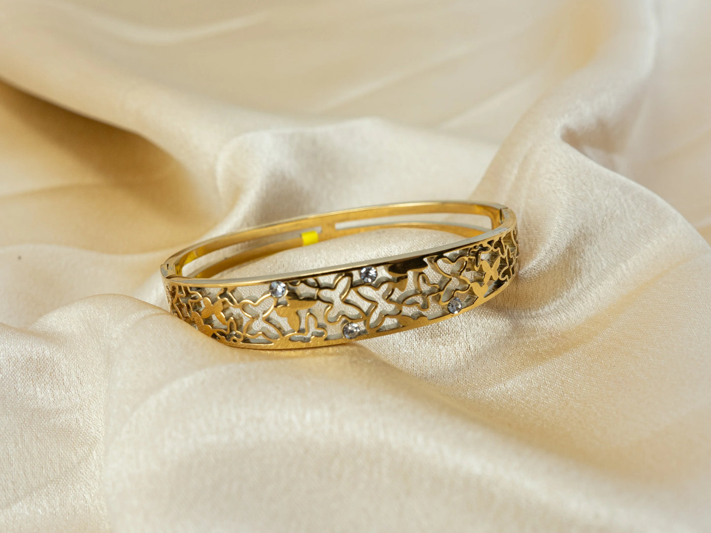 Gold-Plated Zircon Kada Women's Fashion jewellery - 010 - GoScarlet